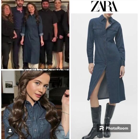 NWT Zara Denim Shirt dress ZW Collection - Picture 3 of 12